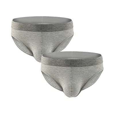 Image of Billtop Men&#039;s Micro Modal Sexy Bikini Brief, 2 Pack Gray, M