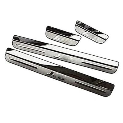 Image of 4 Pcs Car Outer Door Sill Protector Kick Plates for Hon da Jazz 2011 2017, Stainless Steel Scuff Pedal Guard Cover Threshold Trim Non Slip Anti Scratch Decoration Accessories