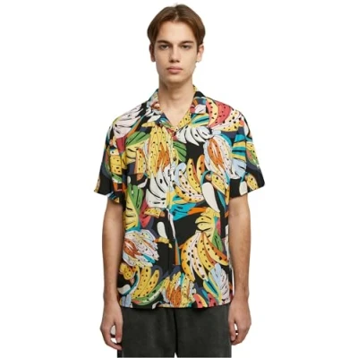 Image of Urban Classics AOP Resort Shirt, Men&#039;s, Size: XXL, Toucans