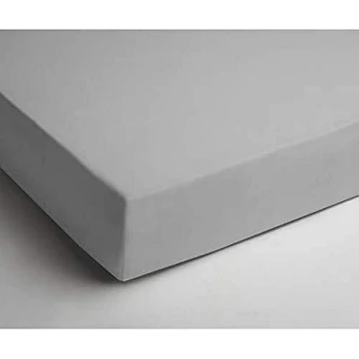 Image of Papillon Fitted Sheet Interlock Jersey Light Grey, Cotton, lightgrey, 180 x 200 cm