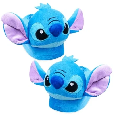 Image of Disney Stitch Slippers Women 3D Warm Soft Ladies Anti Slip Sole Cushioned Novelty for and Teens Size 3 8 Eeyore Gifts (Blue Stitch, 5 6 UK)