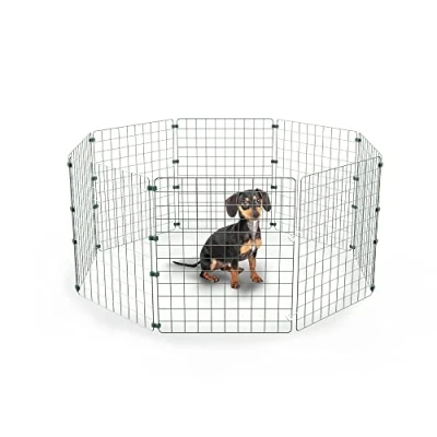 Image of P Dot Wolf Dog Play Pen Heavy Duty, Metal Fence Panels, Fence, Cat, Rabbit, Small Animal Pet Exercise Playpen, Pen, Foldable Puppy for Indoor/Outdoor, Run Cage, 8 60cm High