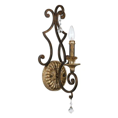 Image of Marquette 1 Light Indoor Candle Wall Antique Bronze, E14
