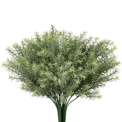 Image of Briful 4 PCS Artificial Greenery Fake Grass Plant Branches Shrubs Leaf Spray Faux Plants for Home Garden Wedding Decoration Floral Arrangement