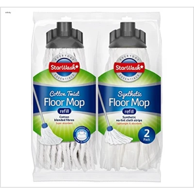 Image of Super Absorbent Cotton Synthetic Mop Refill Twin Pack