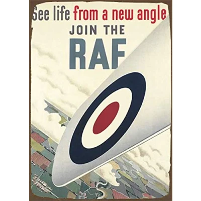 Image of Spitfire Aeroplane, British, Raf, Iconic Vintage Style Metal Advertising Wall Plaque Sign Tin Decor Poster 8X12 Inches A7
