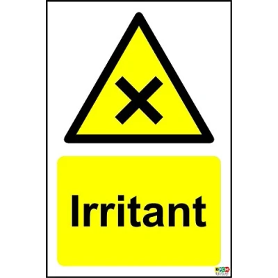 Image of Irritant Safety Sign Self Adhesive Sticker 200mm x 150mm