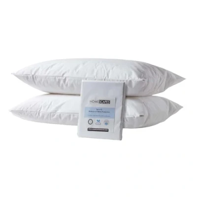Image of Homescapes Waterproof Pillow Protectors Pair Hypo allergenic and Dust Mite Proof