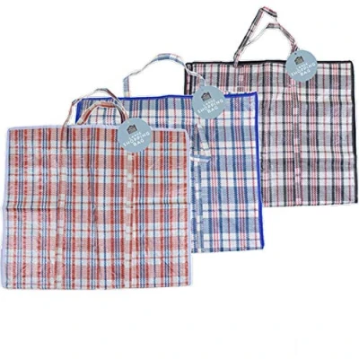 Image of Gem Imports Pack Of 1 Jumbo Shopping Bag Reusable Large Foldable With Handle &amp; Zip Top Ideal for all Households , House Moving Laundry Extra Home Storage Space