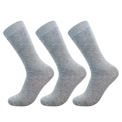 Image of Jasmine Silk 3 Pairs Supersoft Mens 100% Bamboo Socks Thermal Sock 6.5 11 (Grey)