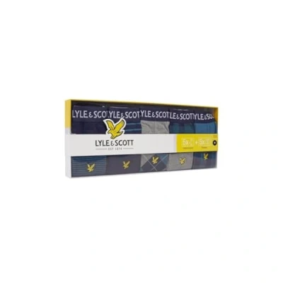 Image of Lyle &amp; Scott 10 Pack Underwear and Sock Gift Box Navy M