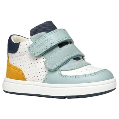 Image of Geox Baby B BIGLIA BOY A Sneaker, White/Sage, 4.5 UK Child
