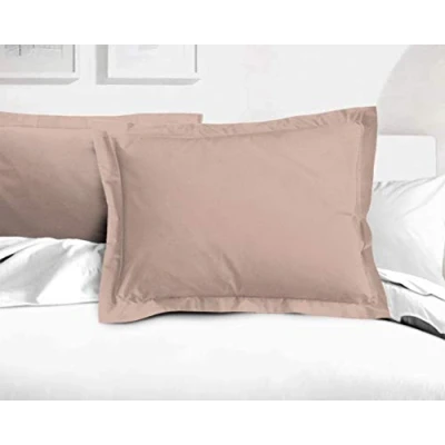 Image of Home Linge Passion 2 x 100% Cotton 57 Thread Count Soft Comfy Cushion Cover 50 70 cm, Linen, Powder Pink, 50x70 cm