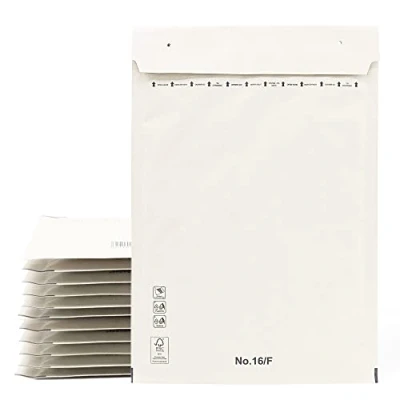 Image of Padded Envelopes, Mailing Paper Bags with Bubble Inside, White, Peel and Seal Ofiturie (20 220 x 260mm)