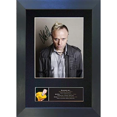 Image of #779 Keith Flint Signed Autograph Mounted Photo Reproduction PRINT A4 Rare Perfect Birthday (297 x 210mm) (Black Frame)
