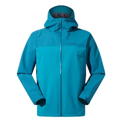 Image of Berghaus Men&#039;s Arnaby Lightweight Stretch Waterproof Hooded Jacket, Deep Ocean, 2XL