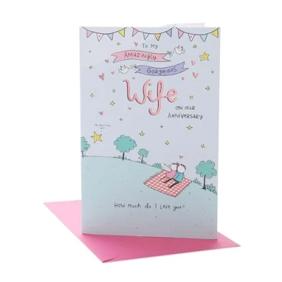 Image of UK Greetings Anniversary Card for Wife Gorgeous Design