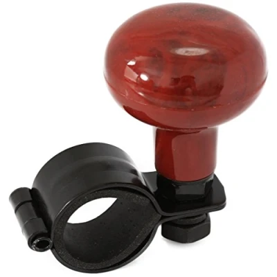 Image of Premium Red Wood Steering Wheel Knob Fits 27mm 37mm Wheels
