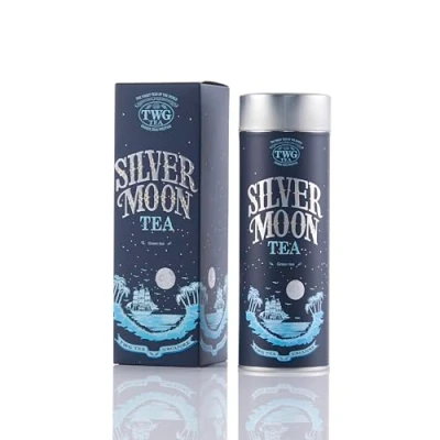 Image of TWG Tea Silver Moon Loose Leaf Green Grand Berry &amp; Vanilla Haute Couture Tin, 100g Gift Set