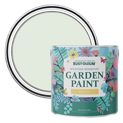 Image of Rust Oleum Green Mould Resistant Garden Paint In Matt Finish Sage Mist 2.5L