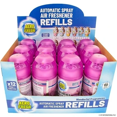 Image of 3 X FRESH AUTOMATIC SPRAY REFILLS 250ML AIR FRESHNER ODOURS CHOSE YOUR OWN (Blackberry &amp; Purple Fig)