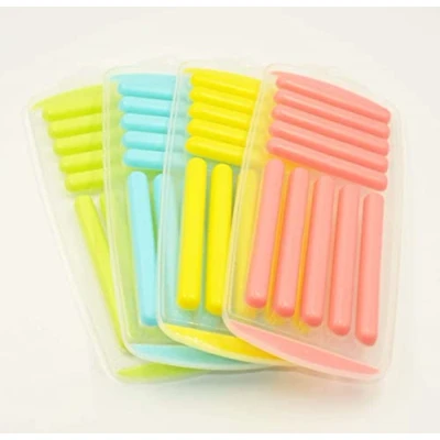 Image of Pop Out Non Stick Ice Cube Tray Soft Silicone Plastic 10 Sticks 1 Colour at Random Sent