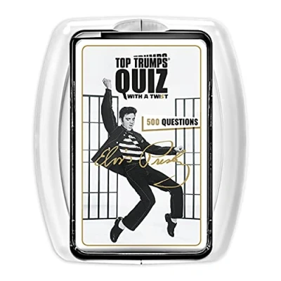 Image of Top Trumps Elvis Presley Quiz trivia game English Edition, 500 questions on your favourite musician, how well do you know the king of Rock n Roll, Fun for 2+ players aged 8+