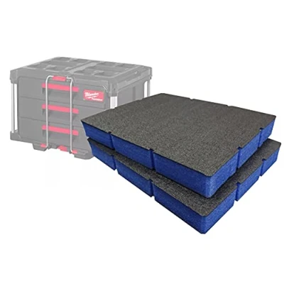 Image of Shadow Foam Easy Peel Inserts for Milwaukee Packout Drawer Tool Box [Blue 50mm Twin Pack] Cut and Organisation, Kaizen, 5s, Storage &amp; Boxes