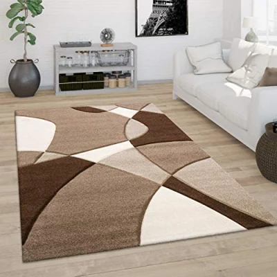 Image of Paco Home Large Rug Short Pile Modern 3D Look Contours Abstract Pattern, Size:120x170 cm, Colour:Red