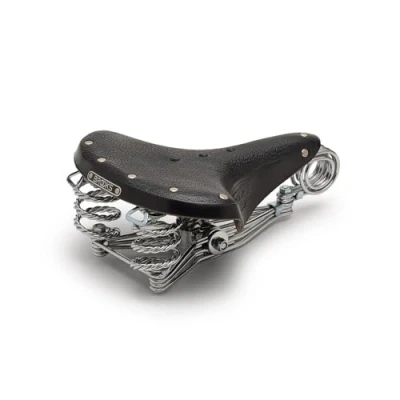 Image of Brooks Saddles B33 Bicycle Saddle with Clamp (Chrome Rails, Black)