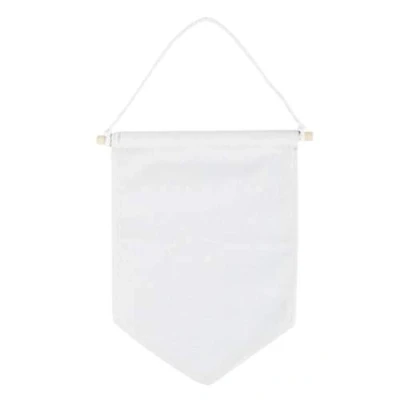 Image of Rayher Set of 2 Fabric Pennants to Decorate, Hanging Banner for Painting, Printing and Tie Dye, 18x21cm, white canvas, 46371102