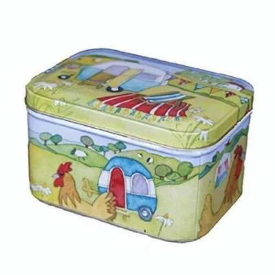 Image of GLAMPING CARAVAN/CAMPING Emma Ball Colourful Small Rectangular Tin 10.5cm