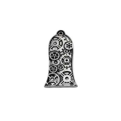 Image of Guyker 1 Pcs Guitar Head Cover 3 Holes, Zinc alloy Truss Rod for GIB LP Style Accessories Parts, Gear Pattern JA3001, Ancient Silver
