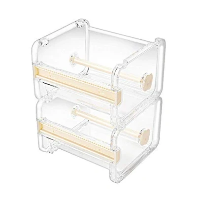 Image of molshine 2 Pack Transparent Desktop Multi Washi Masking Tape Storage Dispenser,Tape Cutter,Tape Roll Holder (Not Include Tape)