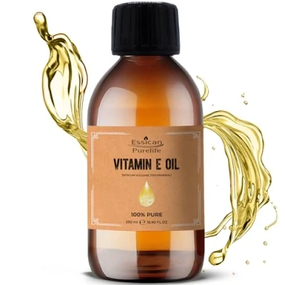 Image of Vitamin E Oil 250ml 100% Pure Natural, for Skin Face, Vegan, Hexane Free, Natural E, VIT Body Hair