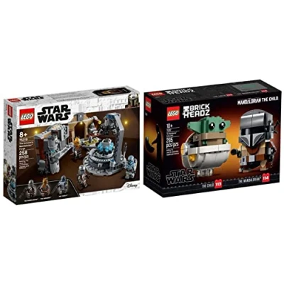 Image of Lego Star Wars The Armorer&#039;s Mandalorian Forge 75319 + Brickheadz &amp; Child 75317 Exclusive Set