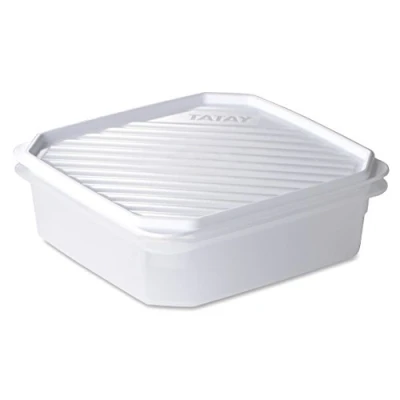 Image of TATAY Food Storage, Airtight, 1.3 L of Capacity, Flexible Pressure Lid, BPA free, Suitable Microwave and Dishwasher, White. Measures: 18,5 x 6,1 cm