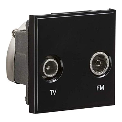Image of KnightsBridge Diplexed TV /FM DAB Outlet Module 50 x 50mm Black