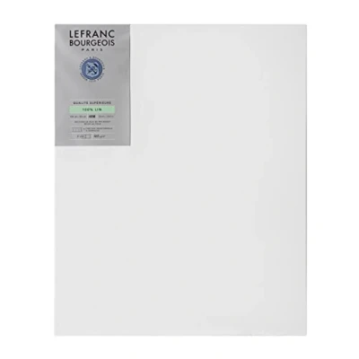 Image of Lefranc Bourgeois 111234 Stretcher Frame 100% Linen in Premium Quality, Ready to Use, Primed with Titanium Dioxide, Gesso, Side Nailed on Solid Pine Wood 40 m