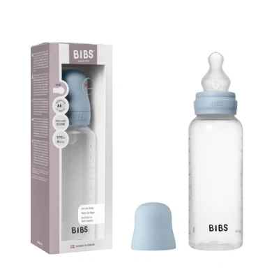 Image of BIBS Baby Bottle 270 ml Silicone Nipple Anti Colic, BPA Free, Round Nipple, Medium Flow, Lightweight &amp; Easy to Clean, Suitable for Newborns 0+ Years Blue