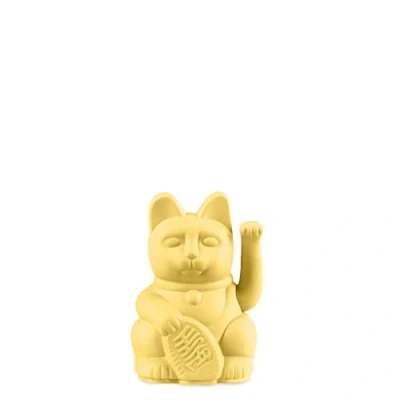 Image of DONKEY Lucky Cat Mini Japanese Charm Waving in Yellow, 9.8 cm High