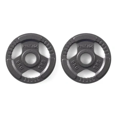 Image of Phoenix Fitness Cast Iron Olympic Weight Plates 2 Inch Free Plate for Barbell Dumbbell Bars, Weightlifting &amp; Strength Training at Home Gym Pair, 5kg