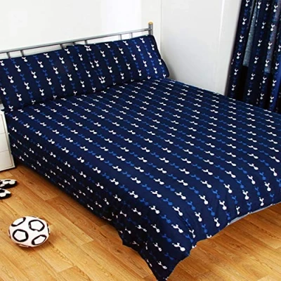 Image of Tottenham Hotspur FC Official Pulse Design Reversible Duvet And Pillowcase Set (Single) (Navy)