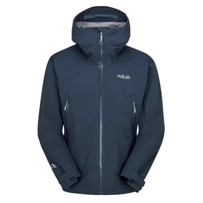 Image of Rab Men&#039;s Firewall Light Jacket Lightweight Waterproof Hooded Coat for Hiking &amp; Trekking Tempest Blue Large