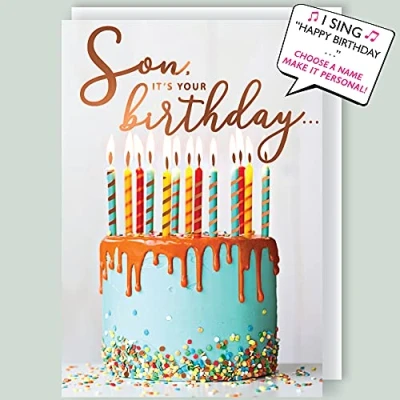 Image of Make It Personal James It&#039;s Your Birthday! Birthday Son Musical Card Singing Happy To You Sings