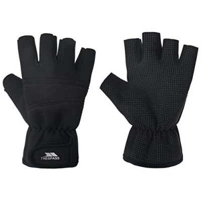 Image of Trespass Men&#039;s Carradale Fingerless Gloves, Black, X Large XX UK
