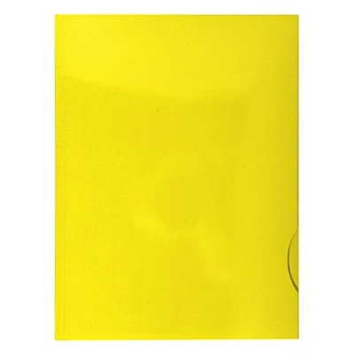 Image of Exacompta Ref 635015E Chromolux Glossy Presentation 2 Flap Folders Suitable for Storing A4 Documents, 250gsm, Business Card Holder Yellow (Pack of 20)
