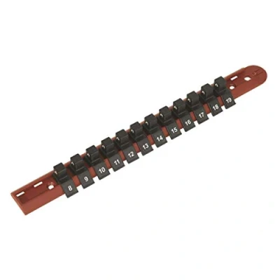 Image of Sealey Premier Socket Retaining Rail with 12 Clips 3/8&quot;Sq Drive