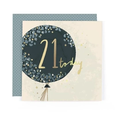 Image of Hotchpotch Luxury Foiled 21st Birthday Card Contemporary Greeting London 6 x