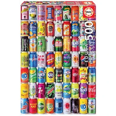 Image of Educa 18447, Drinks cans, 500 Piece Puzzle for Adults and Children from 10 Years, Lemonade, Design, Multicoloured